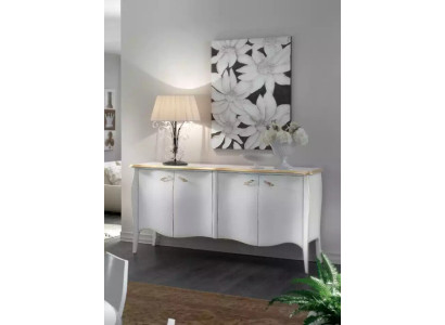 Aparador Cómoda Sala de Estar Madera Moderna Blanco Lujo Diseño de Armarios