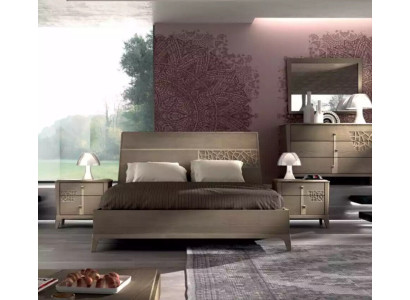 Juegos de dormitorio con cama de diseñador de lujo completo de 2x mesitas de noche, 3 piezas.