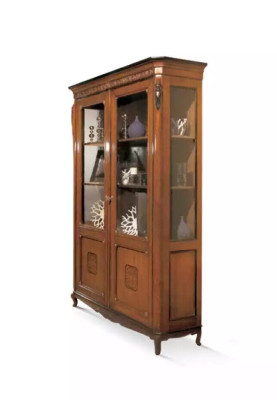 Lujo armario Muebles de madera Vitrina Estante Diseño Clásico Vitrina de vidrio