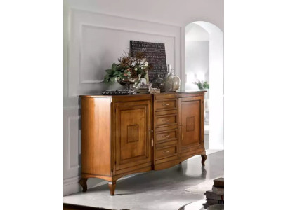 Aparador con cajones de madera, cómoda, armario de salón macizo nuevo.