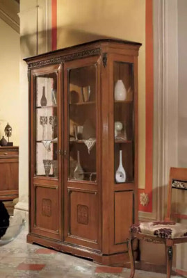 Muebles italianos de madera de diseño clásico estilo vitrina armario estantería