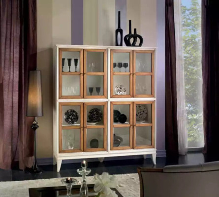 Vitrina armarios vitrinas madera lujo muebles sala de estar blanco armario nuevo.