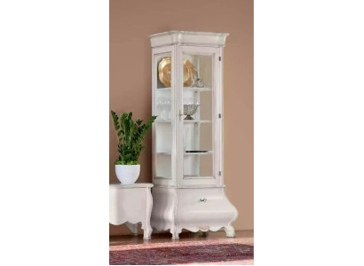 Diseño de armario de madera de lujo Vitrina blanca Muebles italianos Armario Vitrinas