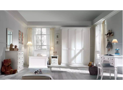 Juego de habitación juvenil infantil, moderno dormitorio cama mesita de noche mesa de 5 piezas.