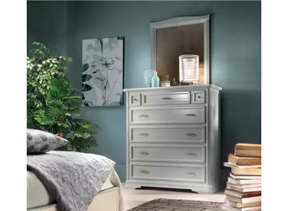 Cómoda con espejo Muebles Cómoda moderna de madera para dormitorio blanco Nuevo