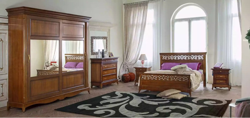 Cama 2x Mesitas de noche 3 piezas Conjunto de dormitorio Diseño Moderno Lujo Camas