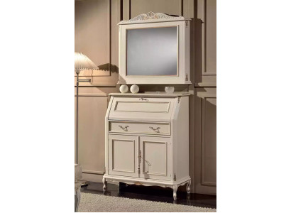 Cómoda blanca con espejo Conjunto de muebles de estilo clásico 2 piezas Aparador Cómodas