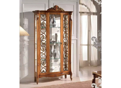 Vitrina de lujo Muebles extravagantes Armario Vitrinas Vidrio Madera Armarios