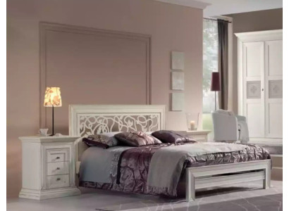 Cama + 2 mesitas de noche 3 piezas Conjunto de dormitorio Diseño Moderno Lujo Italia