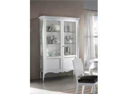 Vitrina Armario de cristal Blanco Lujo Muebles italianos Armarios Sala de estar