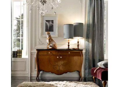 Mueble para la sala de estar de madera marrón, cómodas. Muebles italianos. Armarios.