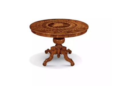 Mesa de comedor comedor Marrón Redonda Diseño de mesa clásica Madera Muebles de lujo
