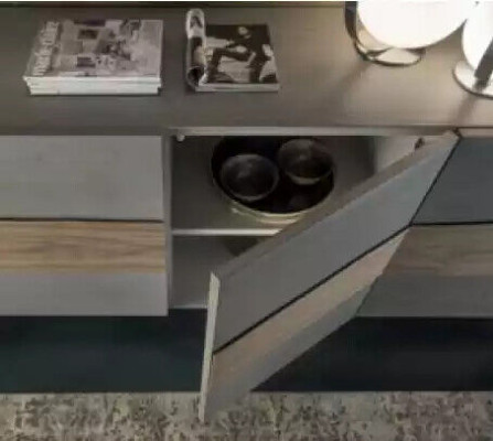 Cómoda armarios de madera lujo aparador muebles para sala mueble gris