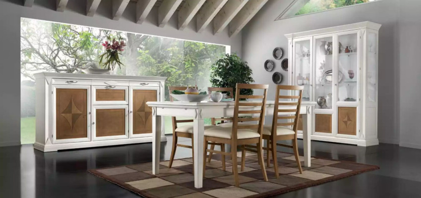 Comedor Mesa de comedor 4 sillas Conjunto Mesa Grupo de 7 piezas Conjunto Clásico