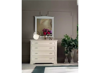 Cómoda con espejo de madera Muebles modernos Beige 2 piezas Nuevo