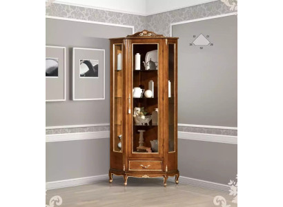 Vitrina de alta calidad de madera marrón de lujo muebles clásicos.