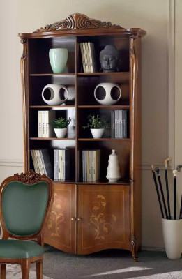 Salón estantería Libros Muebles clásicos marrones Estanterías de madera