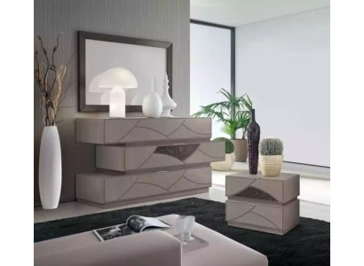 Cómoda espejo moderna conjunto de 2 piezas diseño de madera dormitorio nuevo