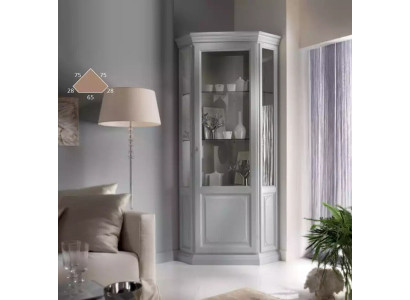 Eckvitrine armario blanco Vitrinas Sala de Estar Diseño Clásico Estante