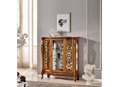 Clásico mueble vitrina armario de sala de estar gabinete de vidrio de madera