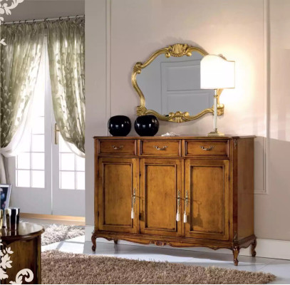 Aparador armario de madera marrón estilo clásico cómoda cómodas sala de estar