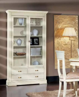Armario vitrina de vidrio para salón mueble aparador de lujo de madera.