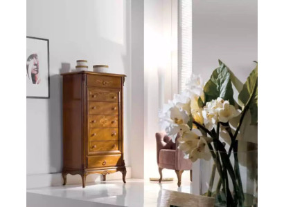 Muebles de estilo italiano en madera de lujo, cómoda marrón clásica de estilo nuevo.