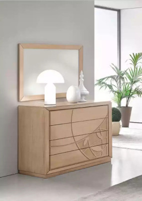Mueble conjunto de 2 piezas, cómoda con espejo, lujo de madera muebles italianos.