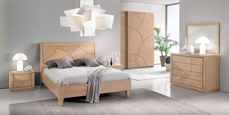 Mueble conjunto de 2 piezas, cómoda con espejo, lujo de madera muebles italianos.