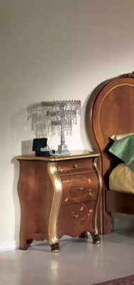 Mesitas de noche Mesita de noche Diseño clásico Muebles Madera Marrón Mesas auxiliares