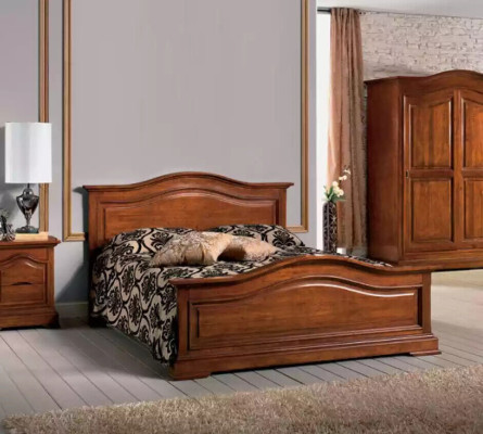 Cama doble Marco de cama de lujo de madera italiana dormitorio nuevo
