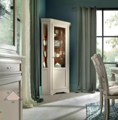 Muebles clásicos Muebles italianos Madera Blanco Vitrina Armario vitrina