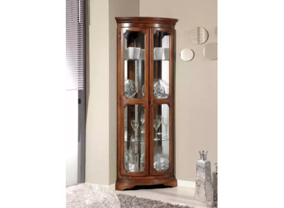 Muebles clásicos de madera marrón vitrina de esquina gabinete de vitrina Muebles italianos