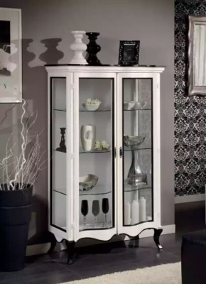 Muebles de sala Aparador de madera Vitrinas de vidrio Armario Vitrina de madera maciza