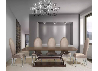 Conjunto completo de mesa de comedor 6 sillas Conjunto de comedor Grupo de comedor Mesa de madera 7 piezas