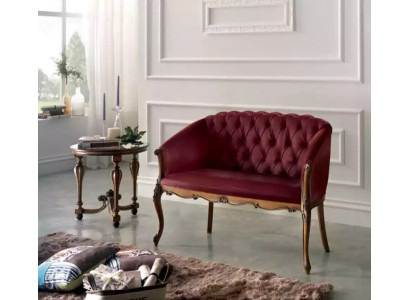 Diseño Chesterfield Sofá 2 plazas Sofá lujo Clásico Textil Sofás