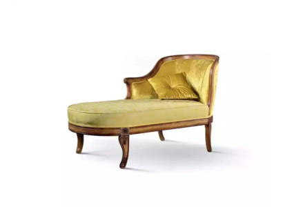 Chaiselongue Sofá de tela cama Chaise Clásico Amarillo Sofá textil Nuevo