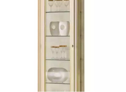 Vitrinas Sala de estar Beige Armarios Aparador Vitrina Armario Clásico