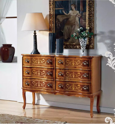 Cómoda de alta calidad muebles clásicos lujo aparador armario de madera estante