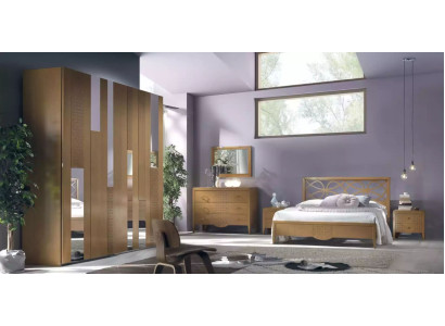 Diseño de conjunto de dormitorio Cama 2x Mesitas de noche Muebles de lujo clásicos de 5 piezas
