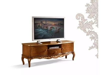 Estante de TV exclusivo de madera, armario clásico, aparador, mueble bajo.