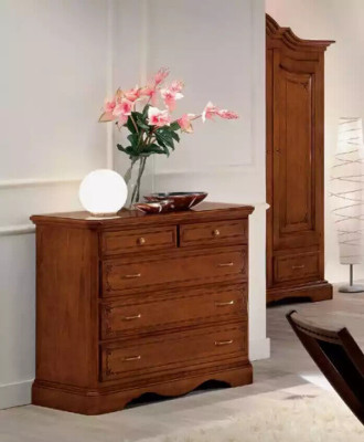 Cómoda de lujo Consola clásica de dormitorio de madera moderna de diseño marrón.
