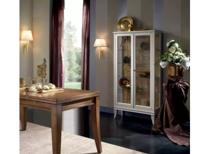 Vitrina mueble de lujo italiano Vitrinas Vidrio Diseño Armario Blanco Nuevo
