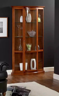Armario de vidrio de madera, vitrina de madera, muebles de salón aparador.
