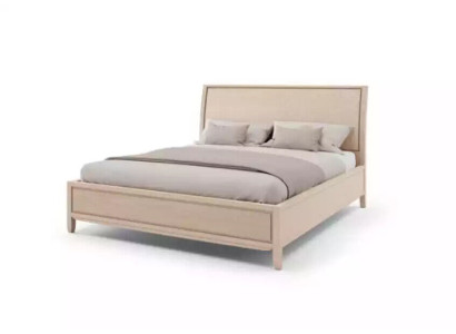 Cama doble Camas Dormitorio Camas de diseño Muebles Madera maciza Cama Nueva