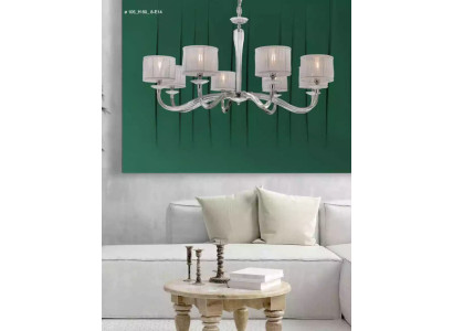 Lujoso candelabro clásico de techo blanco lámpara candelabro