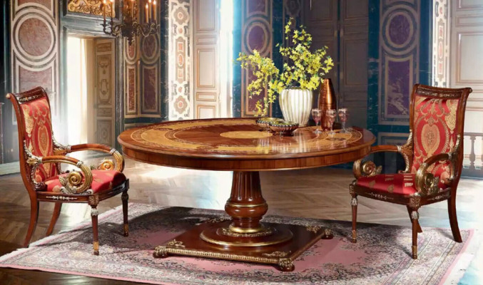 Muebles de diseñador italiano para mesa de comedor, mesas redondas marrones para comedor, nuevas.