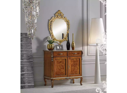 Mueble de salón clásico de lujo de alta calidad de madera color marrón.