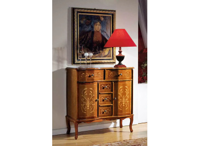 Cómoda marrón de lujo, clásico aparador, muebles de sala de estar, madera nueva.
