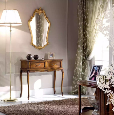 Mesa de consola clásica Muebles de madera modernos Marrón Muebles para el dormitorio